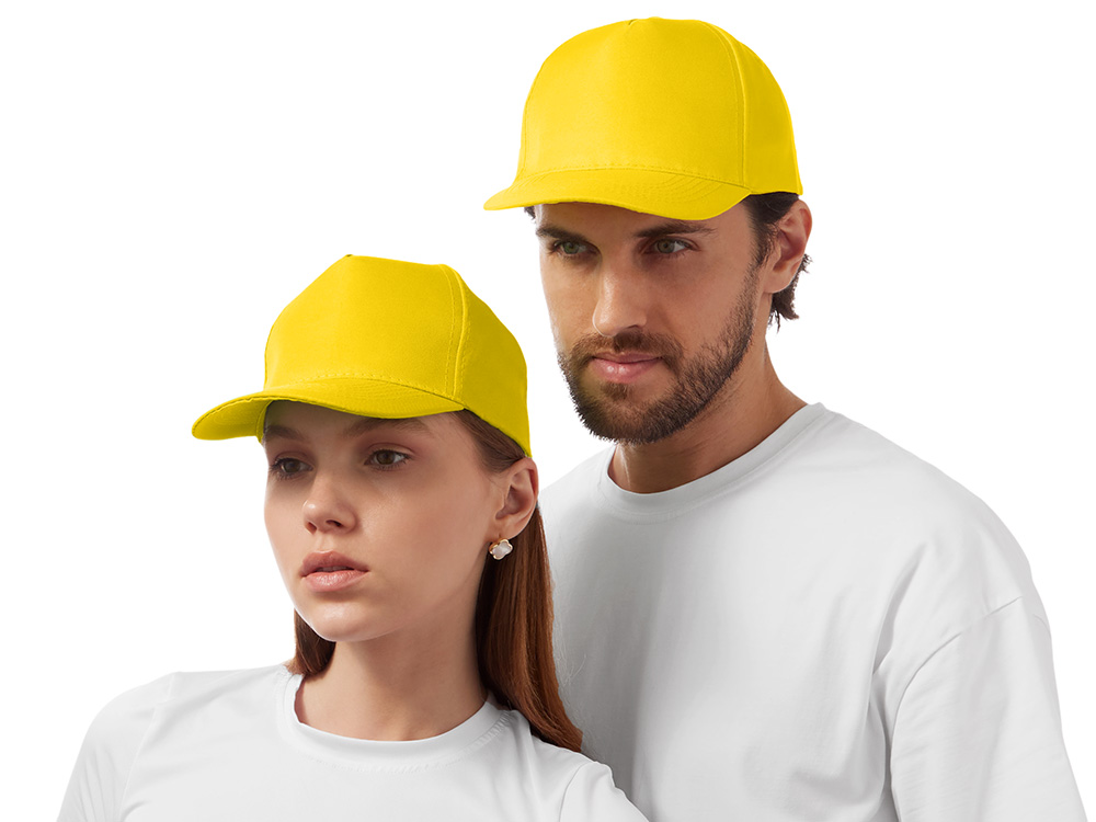 Бейсболка Poly 5-ти панельная 120 гр, желтый, 56