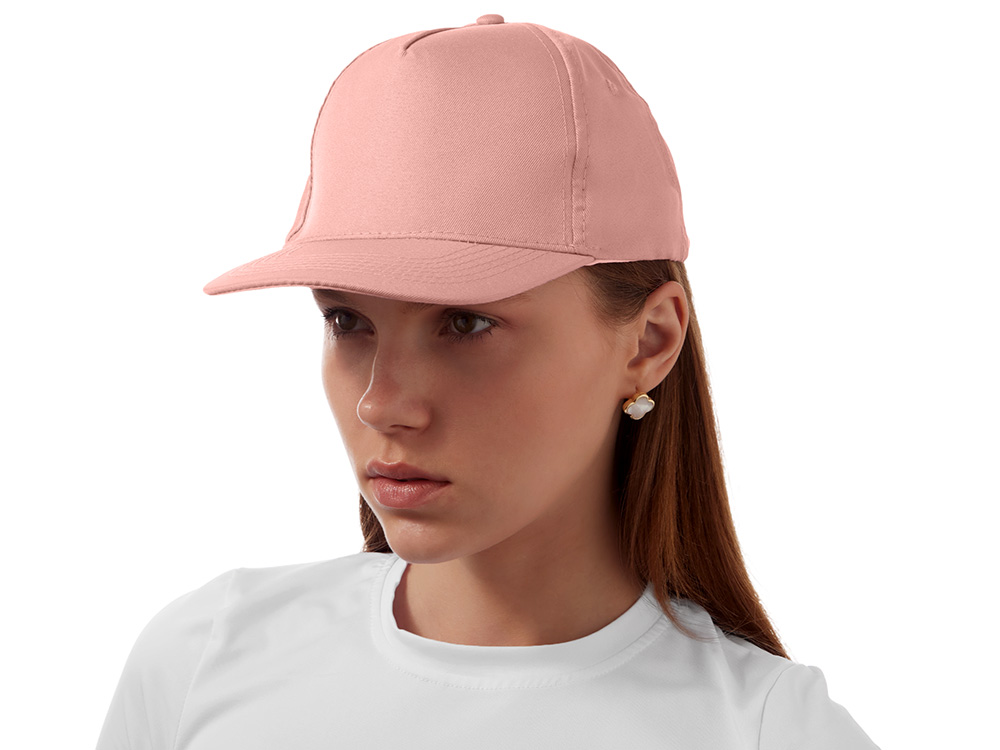 Бейсболка Poly 5-ти панельная 120гр, лососевый, 56