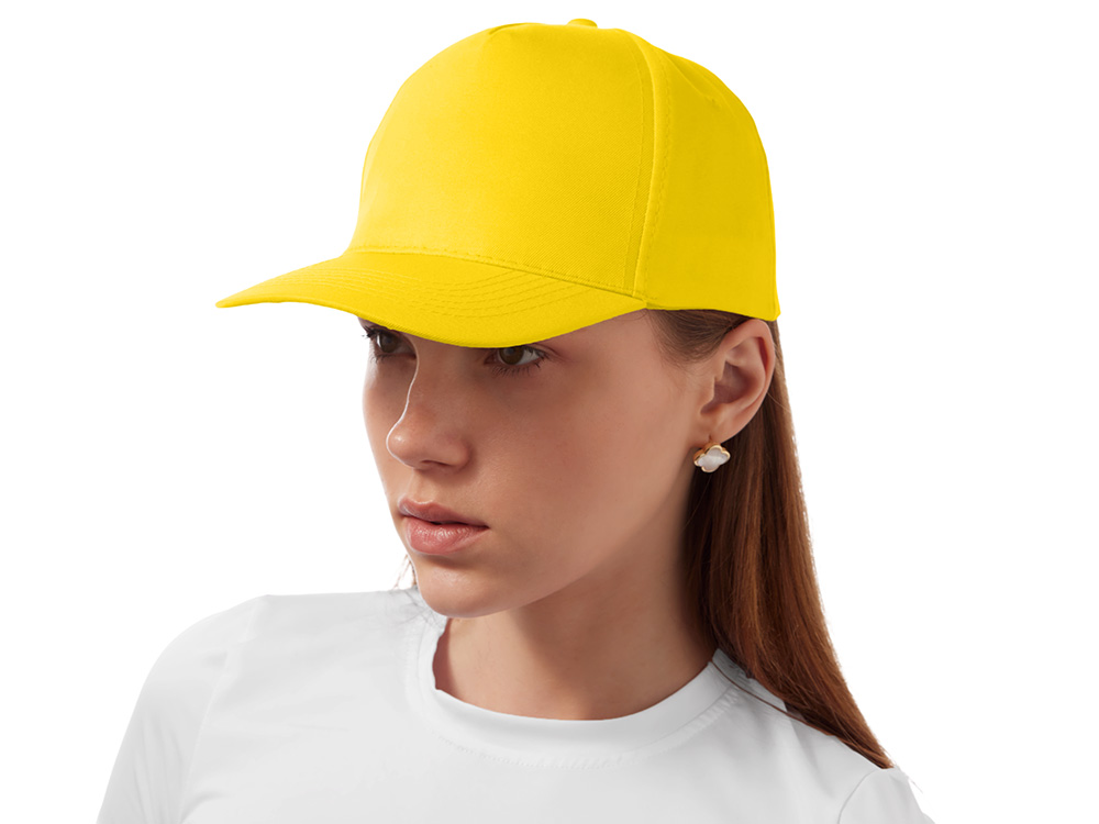 Бейсболка Poly 5-ти панельная 120 гр, желтый, 56