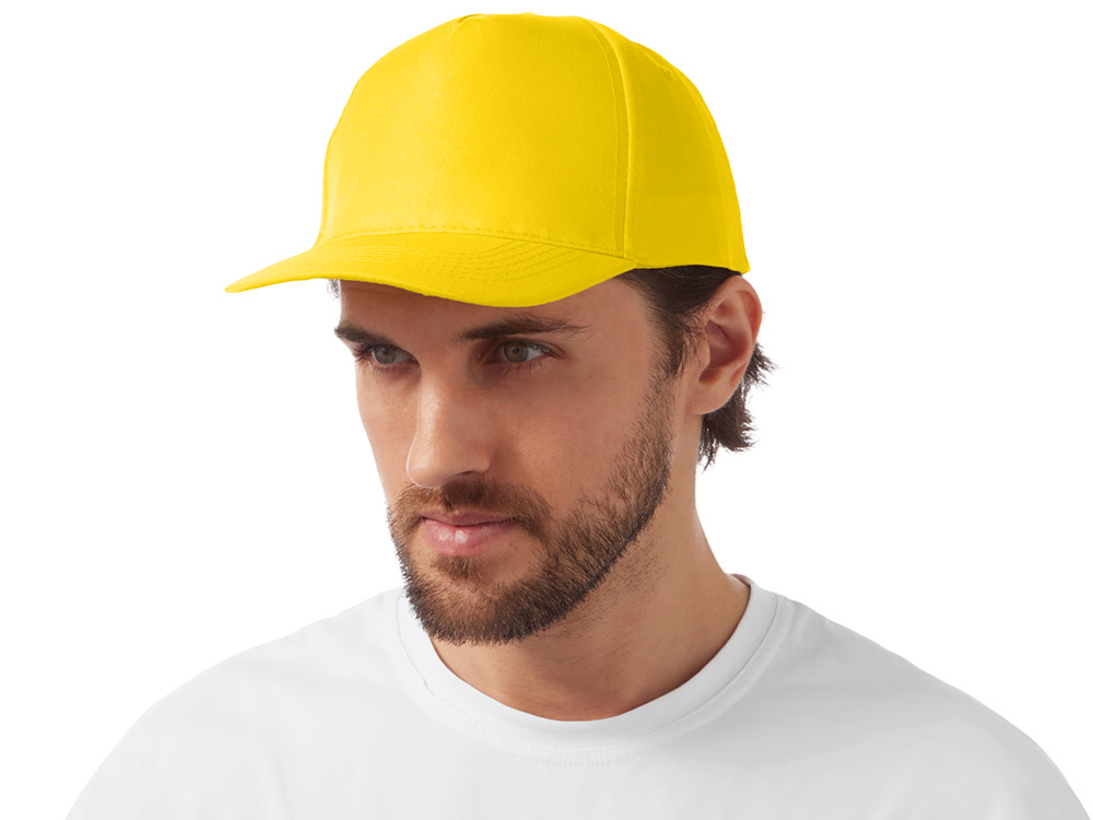 Бейсболка Poly 5-ти панельная 120 гр, желтый, 56