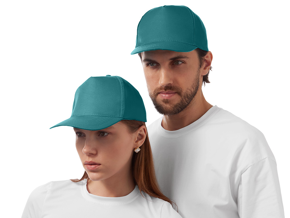 Бейсболка Poly 5-ти панельная 120гр, пыльно-бирюзовый, 56