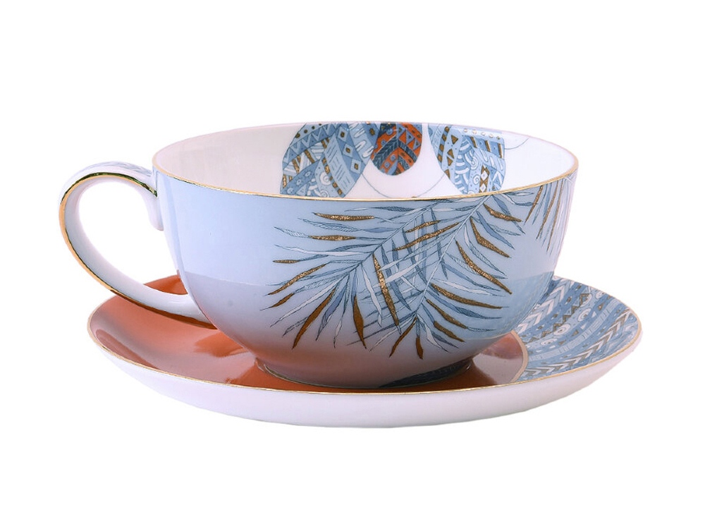 Набор чашка и блюдце TEA SET TRO, голубой