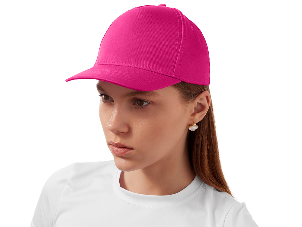Бейсболка Poly 5-ти панельная 120гр, фуксия, 56