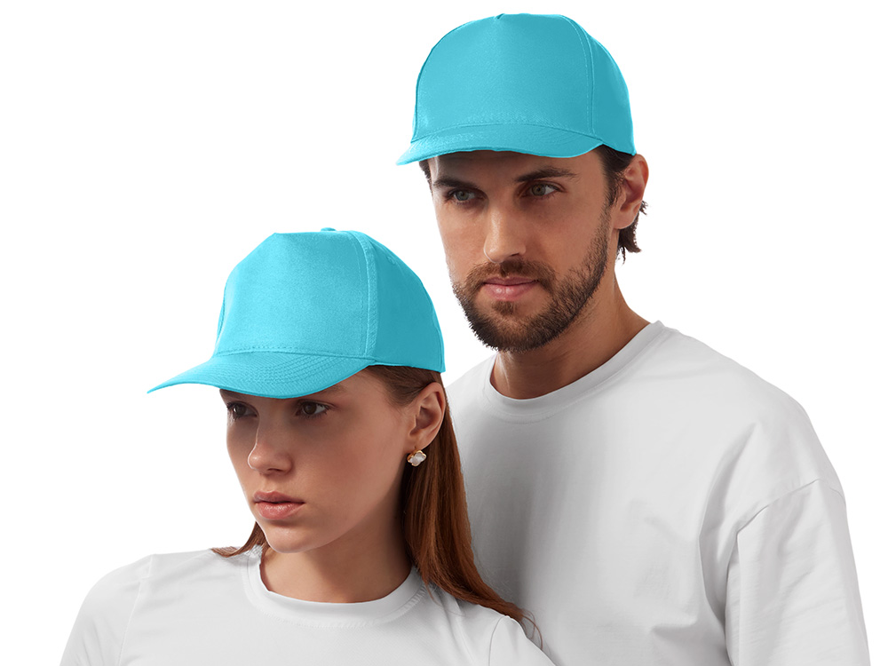 Бейсболка Poly 5-ти панельная 120 гр, лазурный, 56