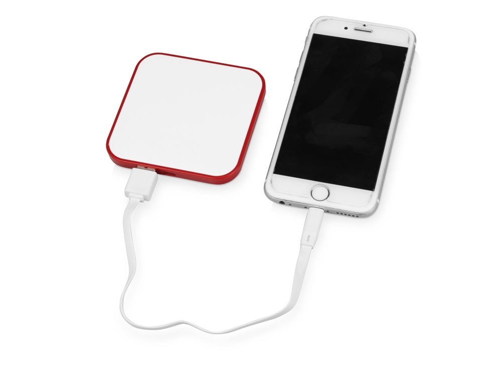 Портативное зарядное устройство (power bank) Квадрум, 2600 mAh, красный