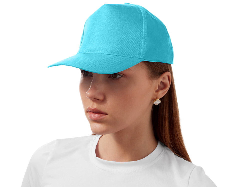Бейсболка Poly 5-ти панельная 120 гр, лазурный, 56