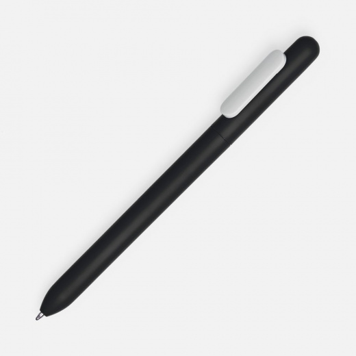 Ручка шариковая Slider Soft Touch, черная с белым