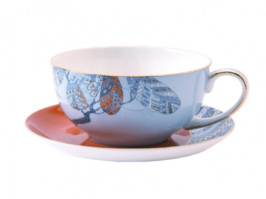 Набор чашка и блюдце TEA SET TRO, голубой