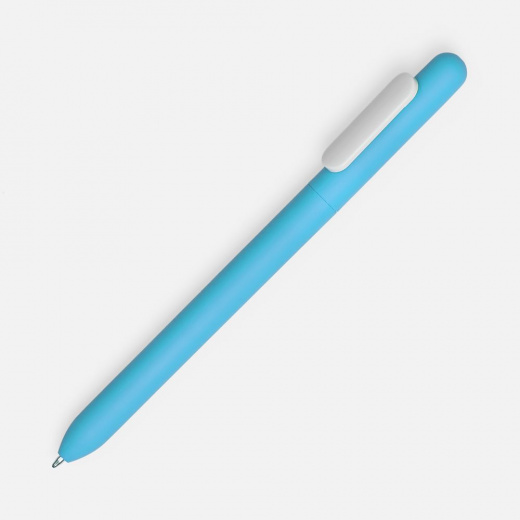 Ручка шариковая Slider Soft Touch, голубая с белым
