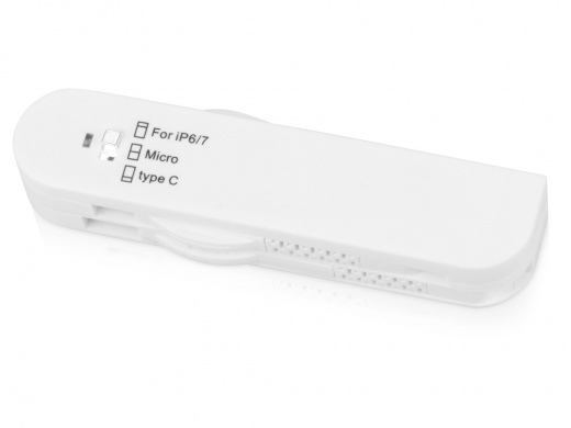 Универсальный переходник Smarty (Micro USB / Lightning / Type C), белый