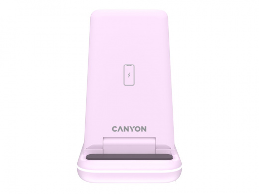 Беспроводное зарядное устройство 3-в-1 CANYON WS-304 (CNS-WCS304B), 15W, розовый