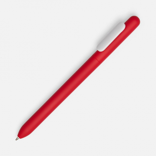 Ручка шариковая Slider Soft Touch, красная с белым