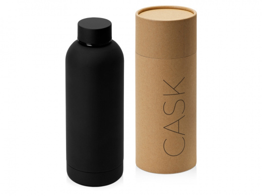 Вакуумная термобутылка с медной изоляцией Cask, soft-touch, тубус, 500 мл, черный