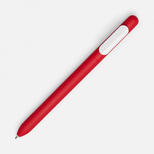 Ручка шариковая Slider Soft Touch, красная с белым