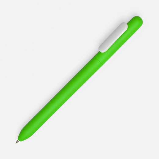 Ручка шариковая Slider Soft Touch, зеленая с белым